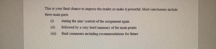 for the final assignment i need to prepare