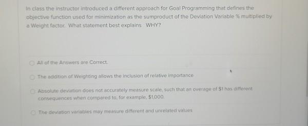 In class the instructor introduced a different