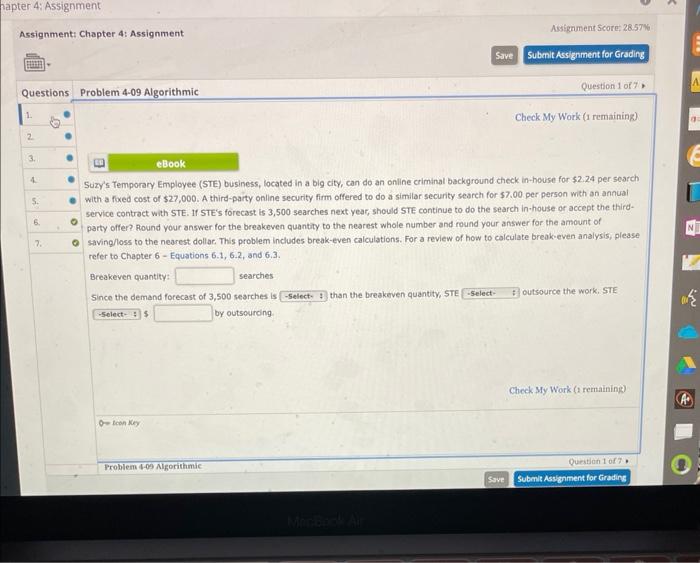 Assignment: Chapter 4: Assignment Questions