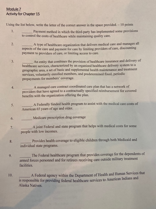 Module 7 Activity for Chapter 15 2. Using the