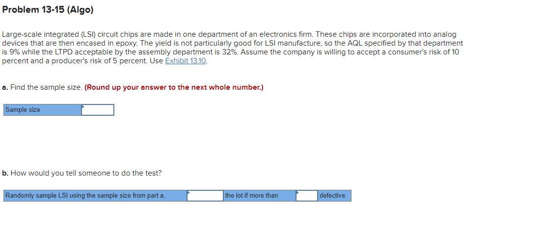 Problem 13-15 (Algo) Large-scale integrated (LSI)