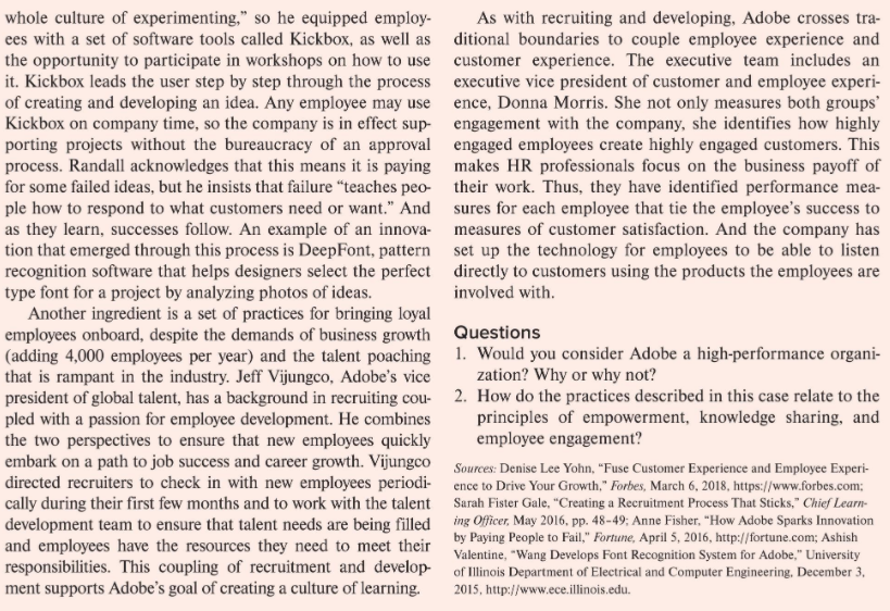 1.Would you consider Adobe a high-performance