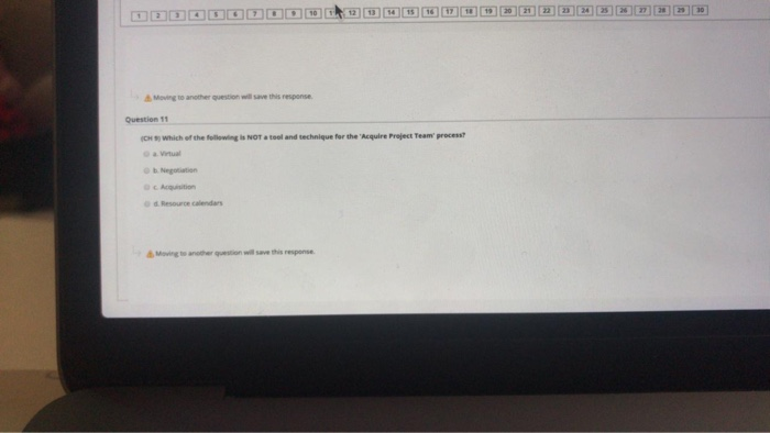 Moving to another question will save this