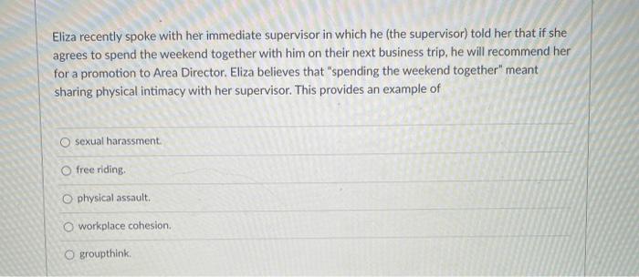 answer all or none thank you! Eliza recently