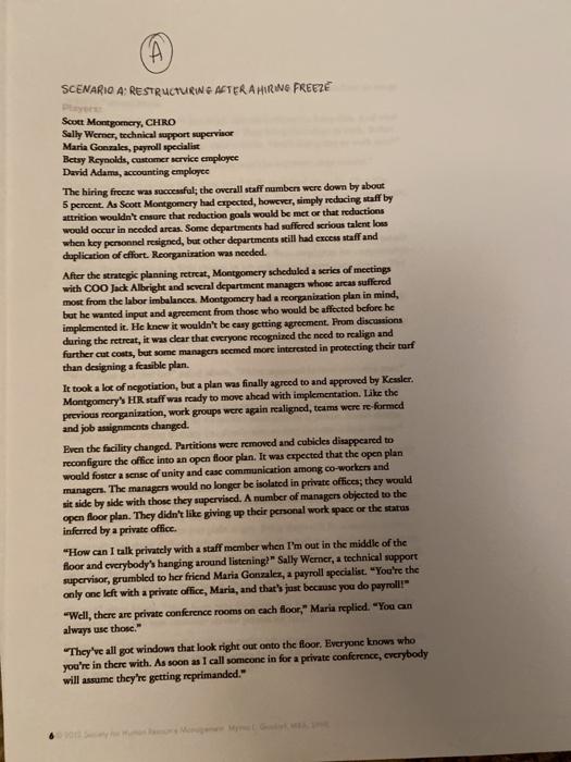 please both scenarios A and B and answer the