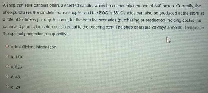 A shop that sells candles offers a scented