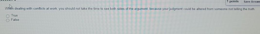 points Save Answe wilen dealing with conflicts at