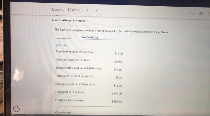Current Attempt in Progress The BackPack Comparry