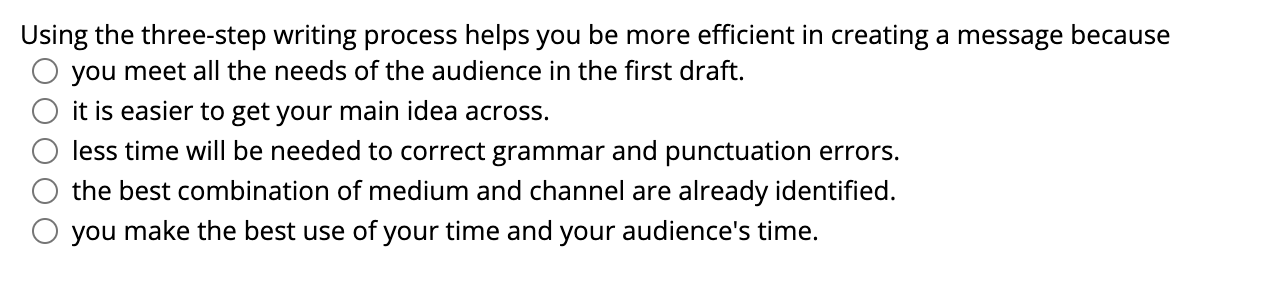 Using the three-step writing process helps you be