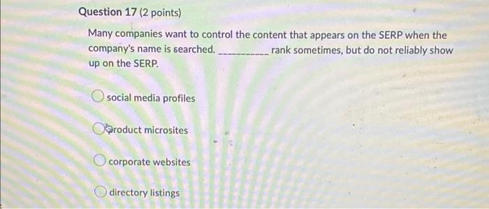 Question 21 (2 points) The first step in creating
