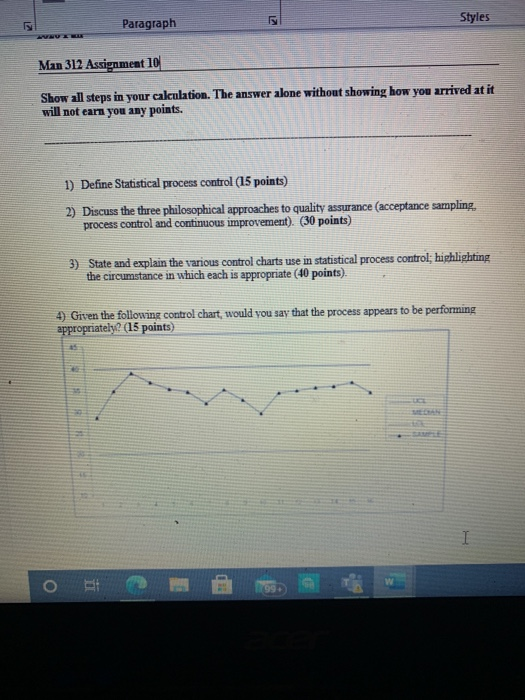 LZ Paragraph Styles Man 312 Assignment 10 Show