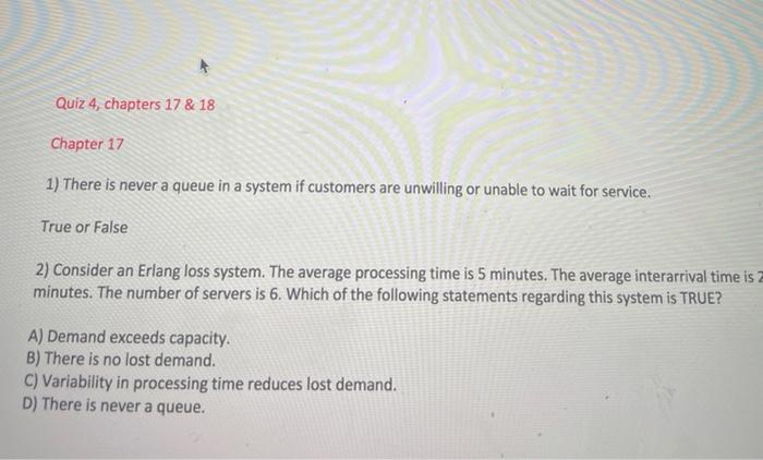 1-2 Quiz 4, chapters 17 & 18 Chapter 17 1) There