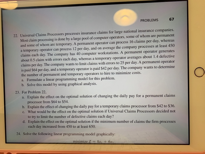 Need help with #22 and #23 PROBLEMS 67 22.