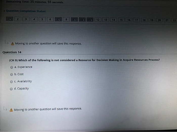Remaining Time: 35 minutes, 55 seconds. Question