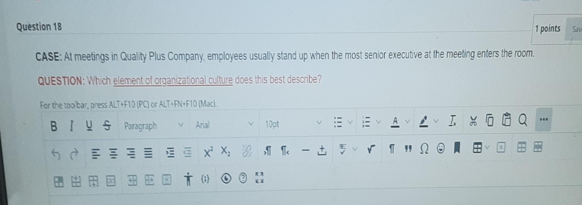 q 18 only short answer Question 18 1 points CASE: