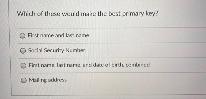 Suppose that you are looking for the most basic