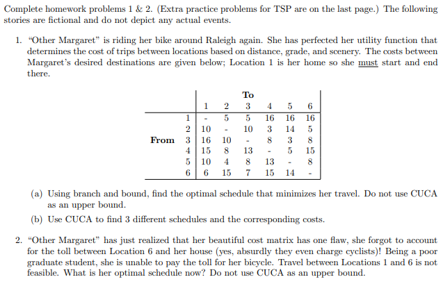 Complete homework problems 1 & 2. (Extra practice