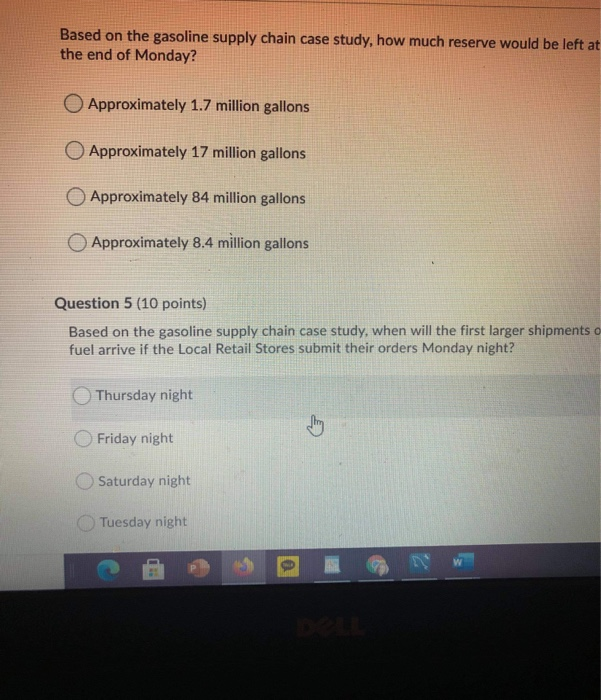 Based on the gasoline supply chain case study,