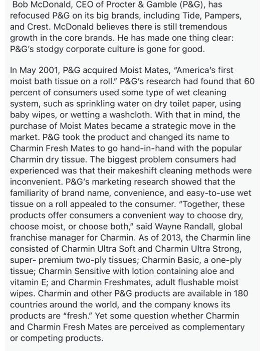 Bob McDonald, CEO of Procter \& Gamble (P&G), has