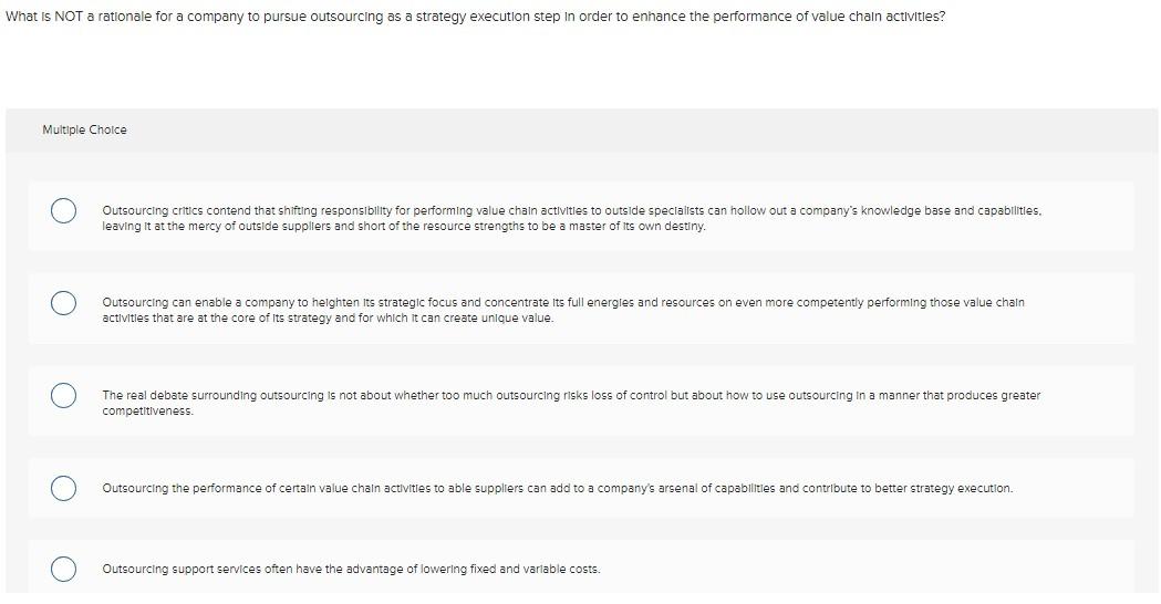 What is NOT a rationale for a company to pursue