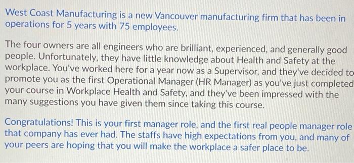 West Coast Manufacturing is a new Vancouver