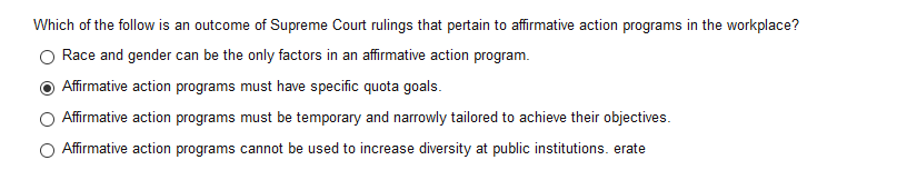 Which of the follow is an outcome of Supreme