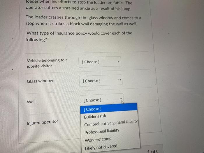 loader when his efforts to stop the loader are