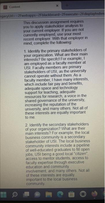 This discussion assignment requires you to apply