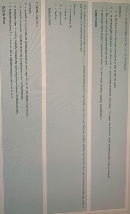 1 Which of the following best describes the role