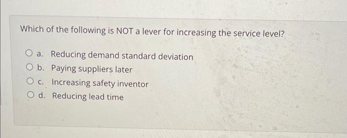 Which of the following is NOT a lever for