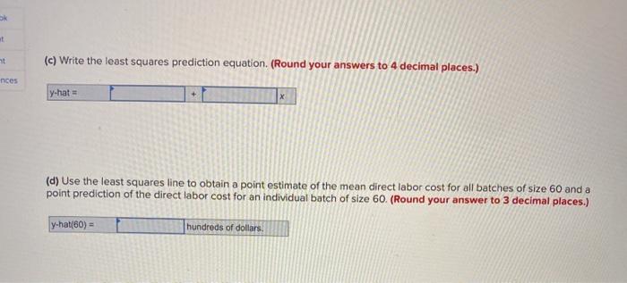 Exercise 14.6 (Static) THE DIRECT LABOR COST CASE