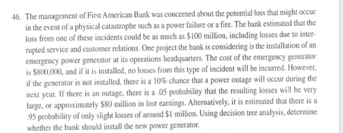 46. The management of First American Bank was