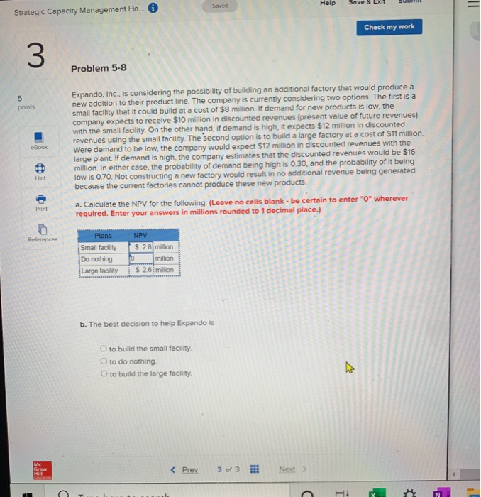 Saved Help Save & EXIT = Strategic Capacity
