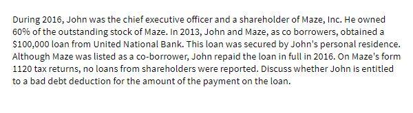 During 2016, John was the chief executive officer