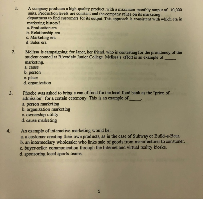 A company produces a high-quality product, with a