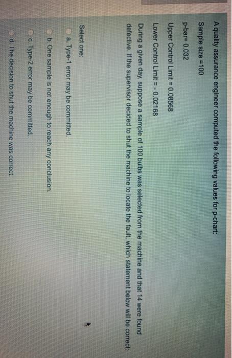 please solve A quality assurance engineer