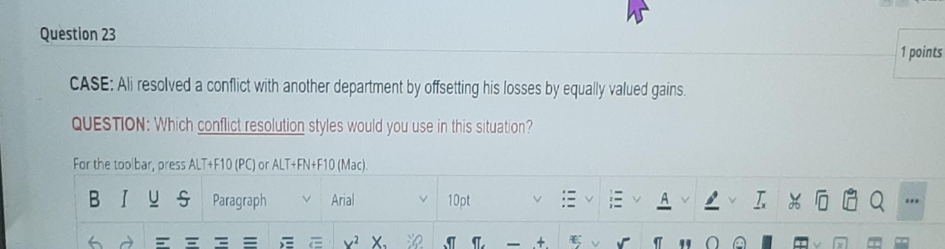 q 23 only short answer Question 23 CASE: Ali