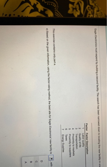 Eagle Electronics must expand by building a