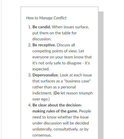 In your initial post, address the content list