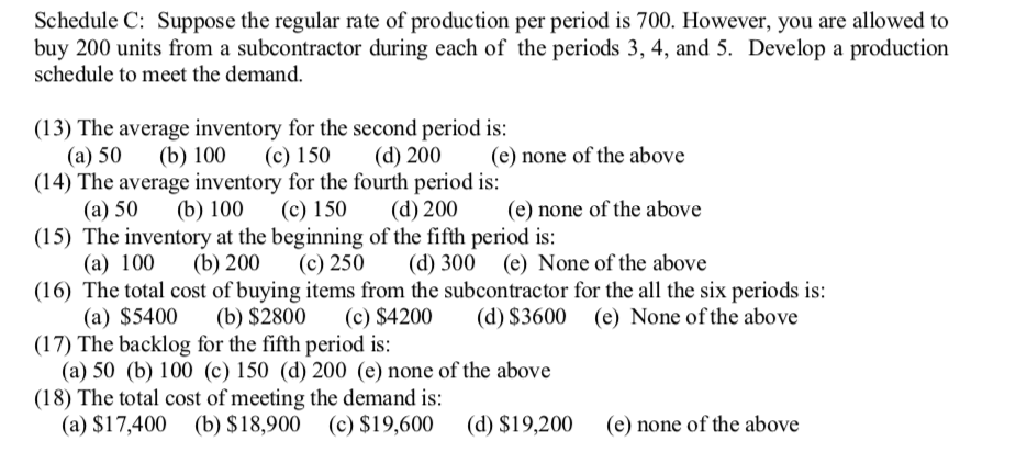 A production manager needs to develop a