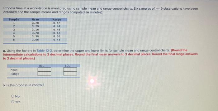 Process time at a workstation is monitored using
