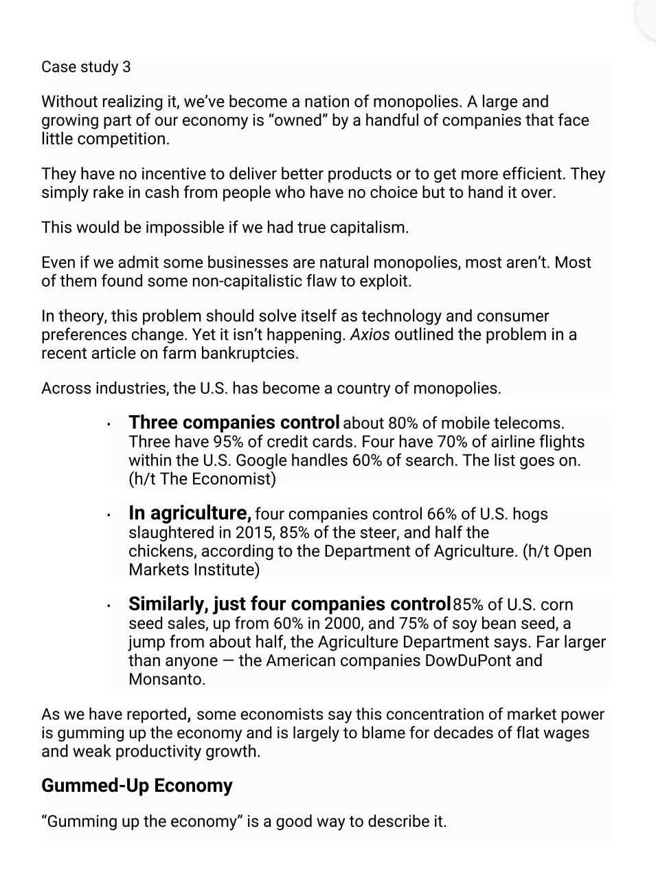 Case study 3 Without realizing it, we've become a