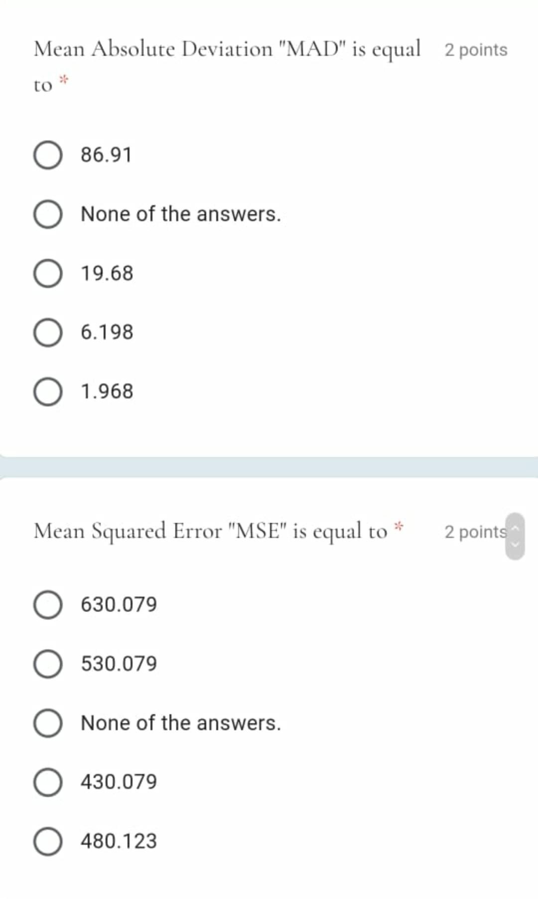Forecast for months February to April are