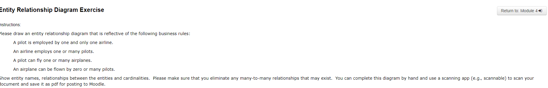 Entity Relationship Diagram Exercise Return to: