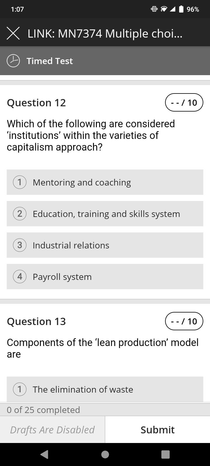 1:07 96% X LINK: MN7374 Multiple choi... Timed