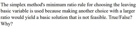 The simplex method's minimum ratio rule for