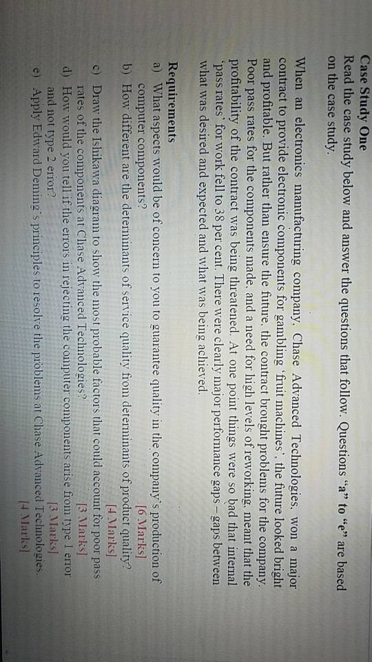 Case Study One Read the case study below and