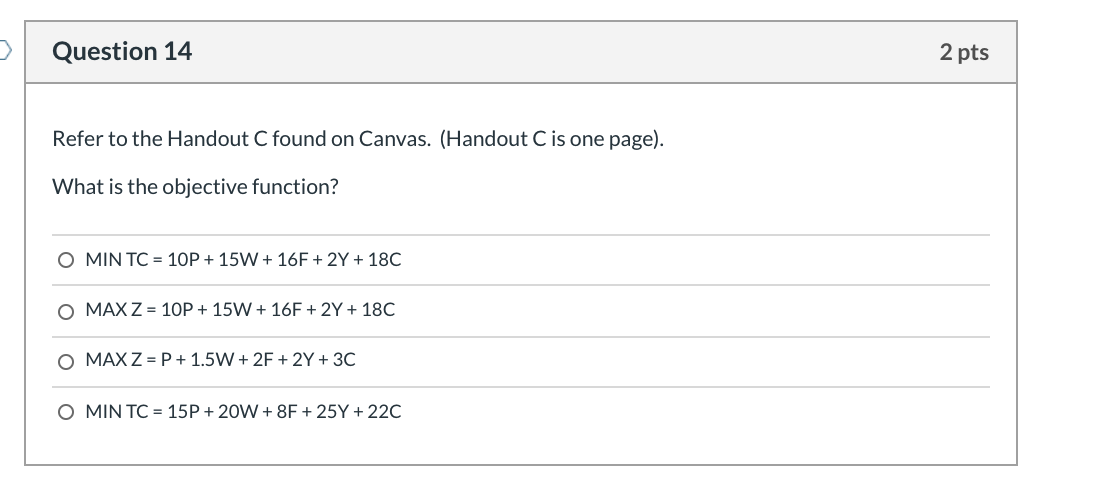 Handout C. (This is 1 page). Problem setup. (You