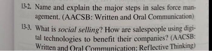 13-2. Name and explain the major steps in sales