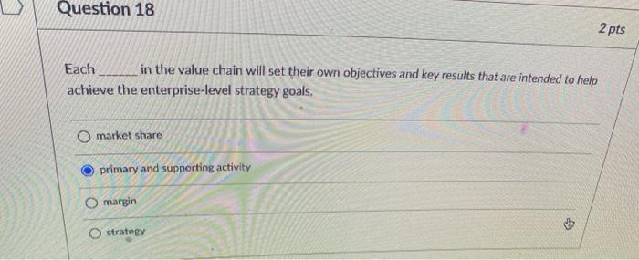 Question 17 2 pts Performance management metrics